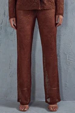 Lace Tailored Flared Trousers