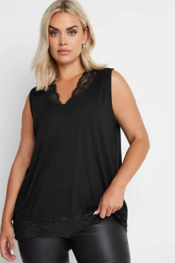 Lace Trim Keyhole Swing Vest Top