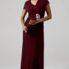 Lace Wrap Over Crepe Bridesmaid Maxi Dress