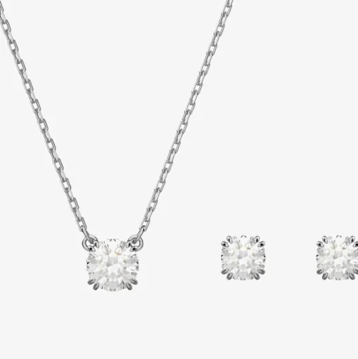 Ladies Constella Rhodium Plated Jewellery Set 5647663