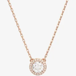 Ladies Constella Rose Gold-Plated Halo Necklace 5636272