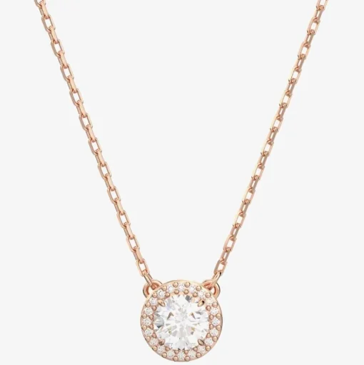 Ladies Constella Rose Gold-Plated Halo Necklace 5636272