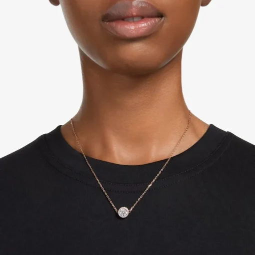 Ladies Constella Rose Gold-Plated Halo Necklace 5636272