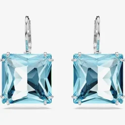 Ladies Millenia Blue Square Cut Dropper Earrings 5619472