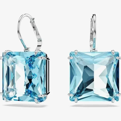 Ladies Millenia Blue Square Cut Dropper Earrings 5619472