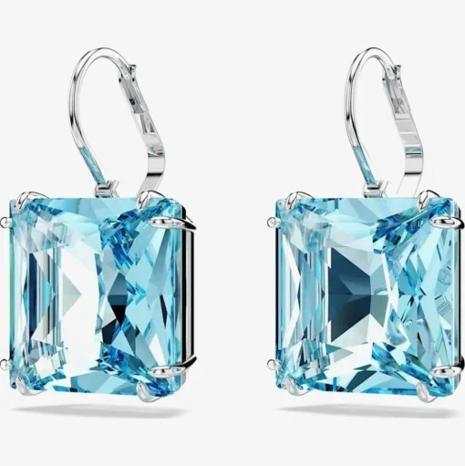 Ladies Millenia Blue Square Cut Dropper Earrings 5619472