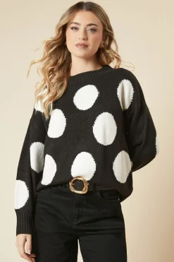 Large Polkadot Crew Neck Jumper