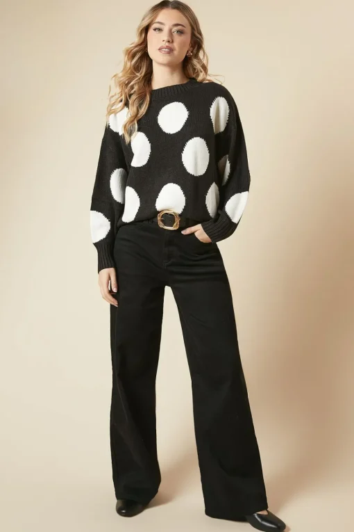 Large Polkadot Crew Neck Jumper