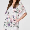 Leaf Print Lace Trim Short Dress