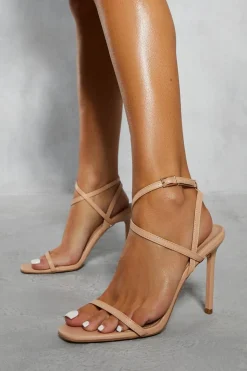 Leather Look Barely There Heels