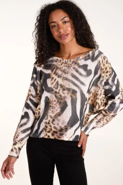 Leopard Abstract Fine Knit Jumper