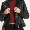 Leopard Lined Leather Biker Jacket