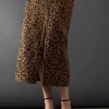 Leopard Print Denim Maxi Skirt