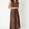 Leopard Print Jersey Pocket Detail Belted Shirt Dress