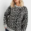 Leopard Print Knitted Jumper
