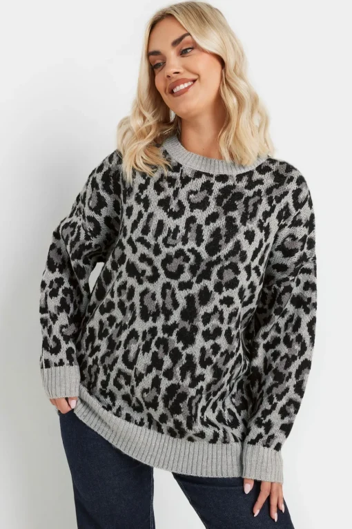 Leopard Print Knitted Jumper