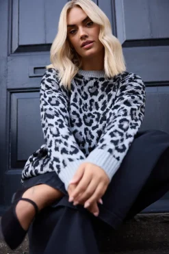 Leopard Print Knitted Jumper