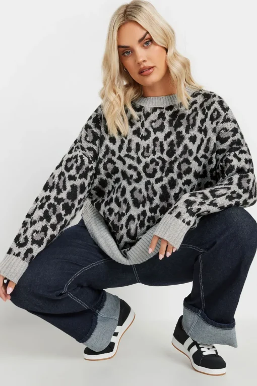 Leopard Print Knitted Jumper