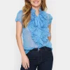 Lilja Short Sleeve Ruffle Blouse-Polka Dot