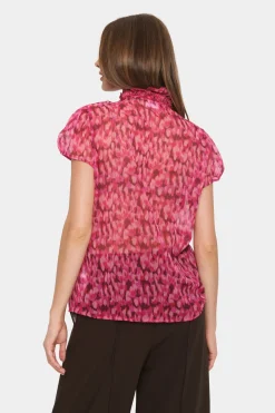 Lilja Short Sleeve Ruffle Blouse-Printed