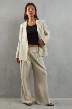Linen High Waist Wide Leg Trouser