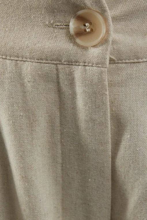 Linen High Waist Wide Leg Trouser
