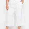 Linen Look Cropped Trousers