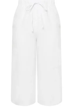 Linen Look Cropped Trousers