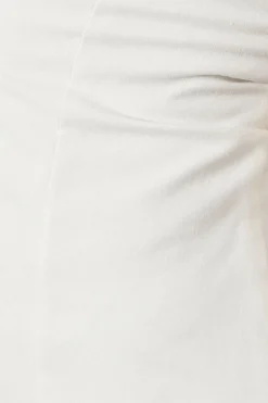Linen Look Hook & Eye Detail Bandeau A-line Mini Dress