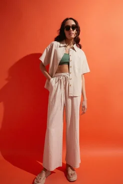 Linen Mix Short Sleeve Shirt