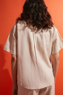 Linen Mix Short Sleeve Shirt