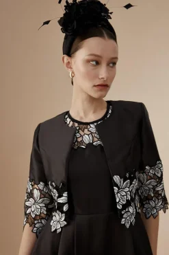 Lisa Tan Lace Hem Jacket