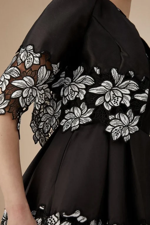 Lisa Tan Lace Hem Jacket