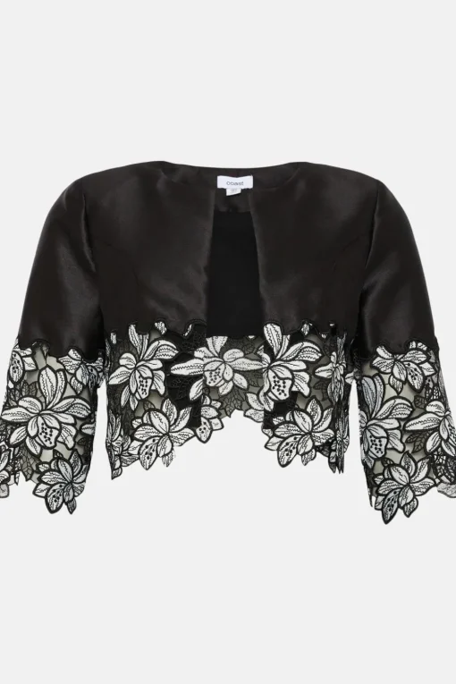 Lisa Tan Lace Hem Jacket