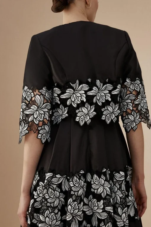 Lisa Tan Lace Hem Jacket