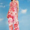 Lisa Tan Ruffle Wide Leg Jumpsuit