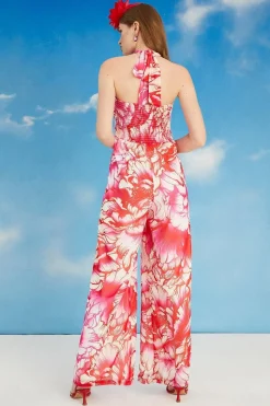 Lisa Tan Ruffle Wide Leg Jumpsuit