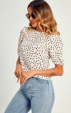 Little Flower Top/Blouse In White