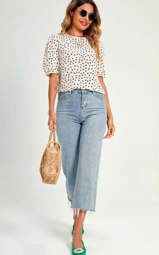 Little Flower Top/Blouse In White