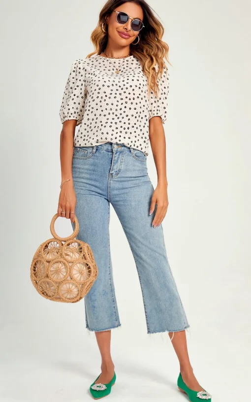 Little Flower Top/Blouse In White