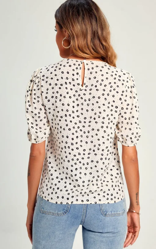 Little Flower Top/Blouse In White
