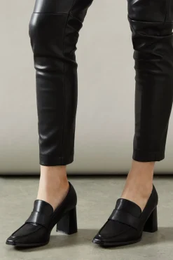Lola Square Toe High Heel Penny Loafers