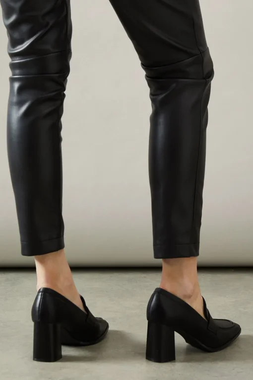 Lola Square Toe High Heel Penny Loafers