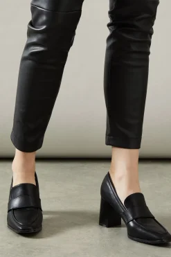 Lola Square Toe High Heel Penny Loafers