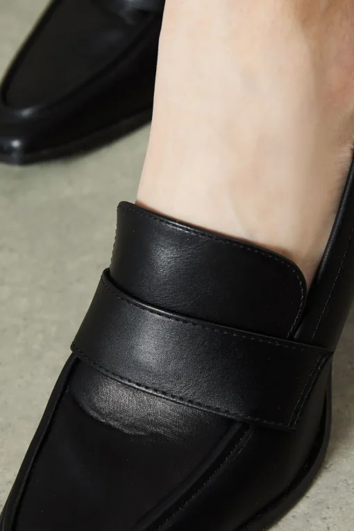 Lola Square Toe High Heel Penny Loafers