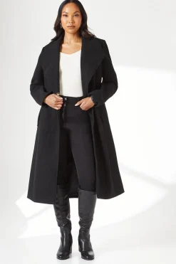 Longline Belted Wrap Coat