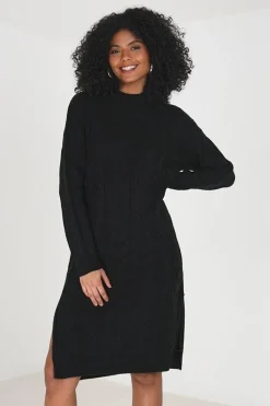 Longline Cable Knit Jumper Dress