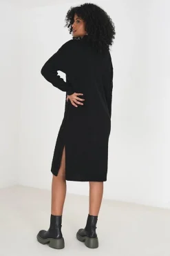 Longline Cable Knit Jumper Dress