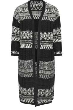 Longline Fairisle Cable Knit Cardigan