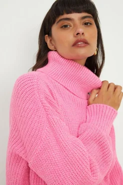 Longline Roll Neck Chunky Jumper